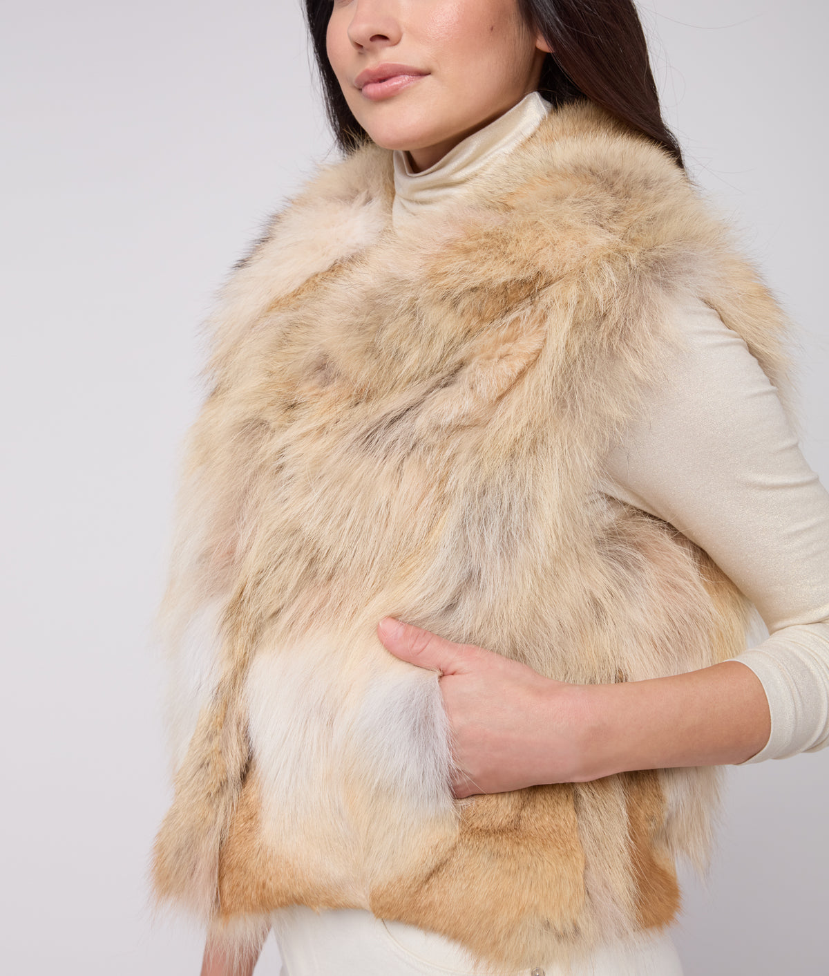 Kirsta Fur Vest :: Natural 8