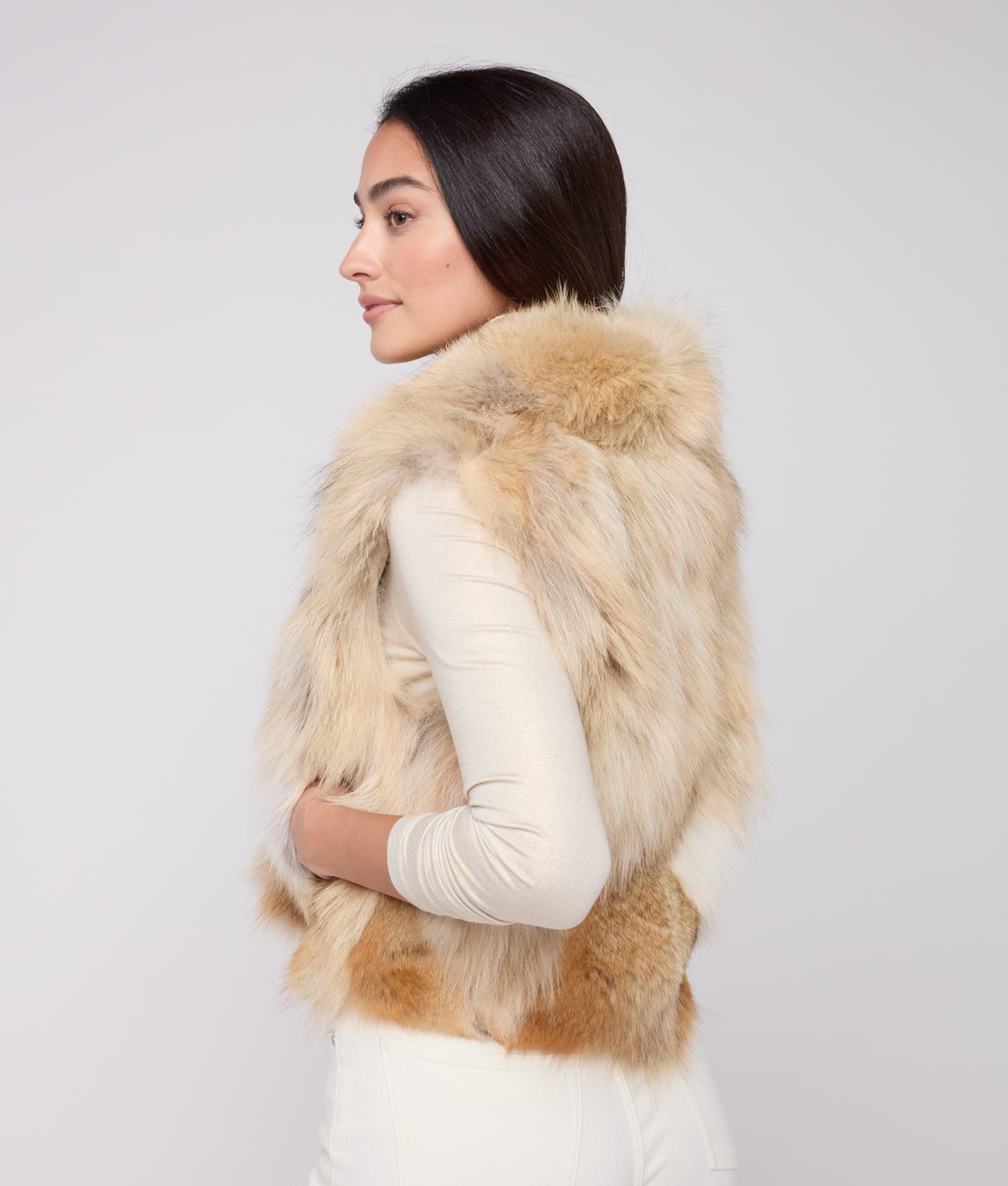 Kirsta Fur Vest :: Natural 4