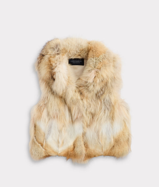 Kirsta Fur Vest :: Natural