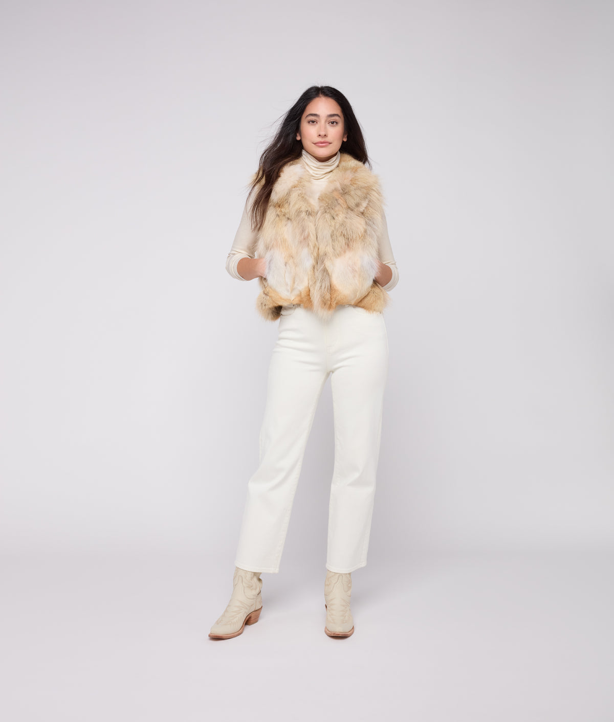 Kirsta Fur Vest :: Natural 2