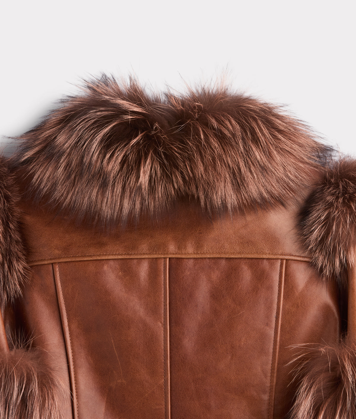 Annie Leather Jacket With Fox :: Brown 7