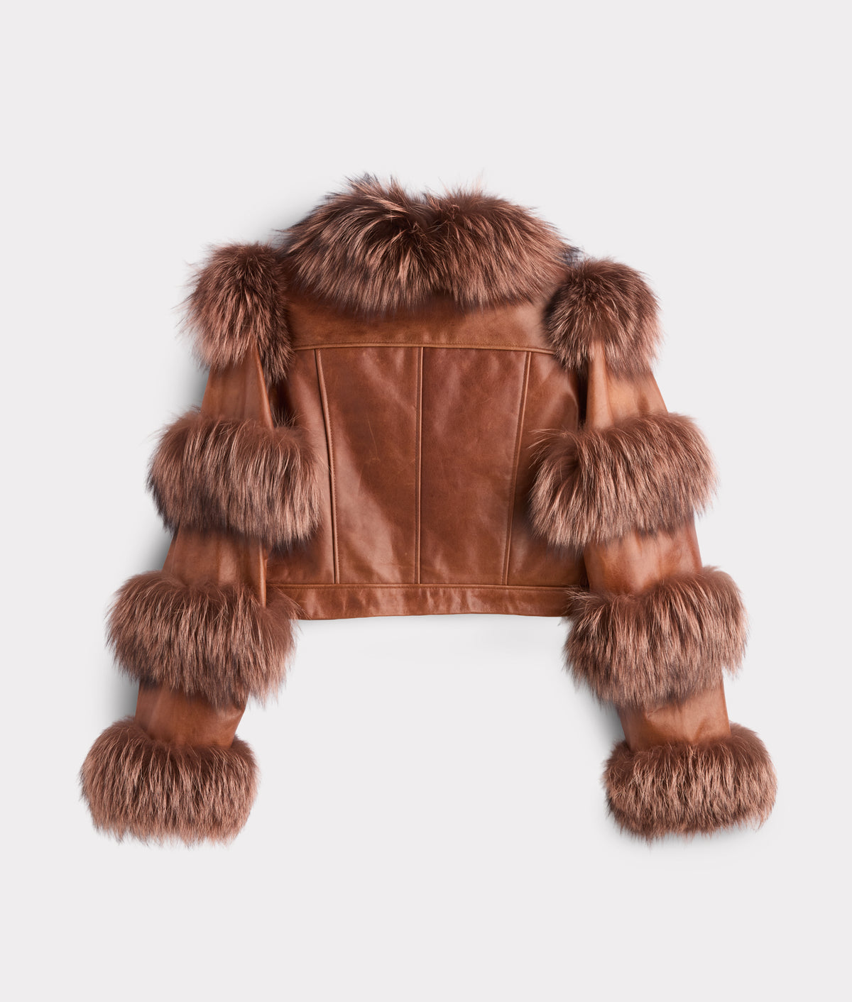 Annie Leather Jacket With Fox :: Brown 3