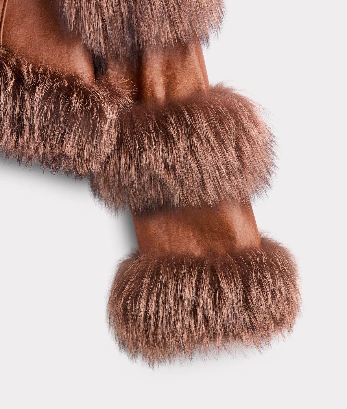 Annie Leather Jacket With Fox :: Brown 4