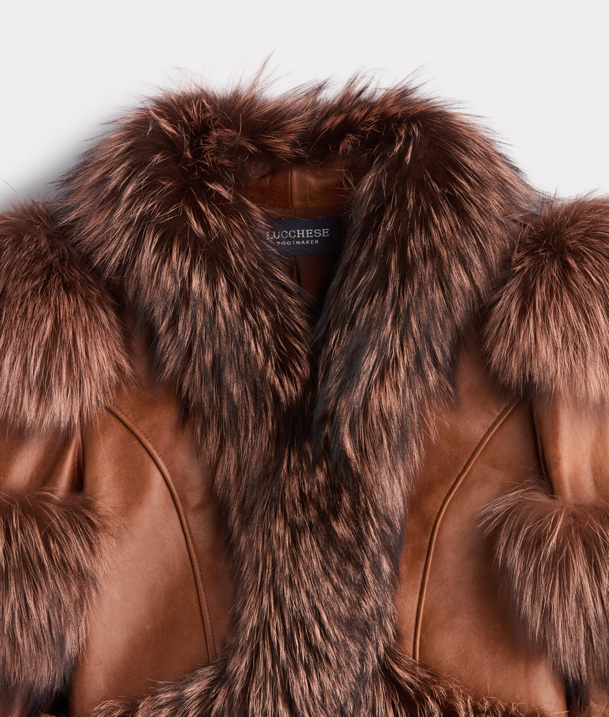 Annie Leather Jacket With Fox :: Brown 5