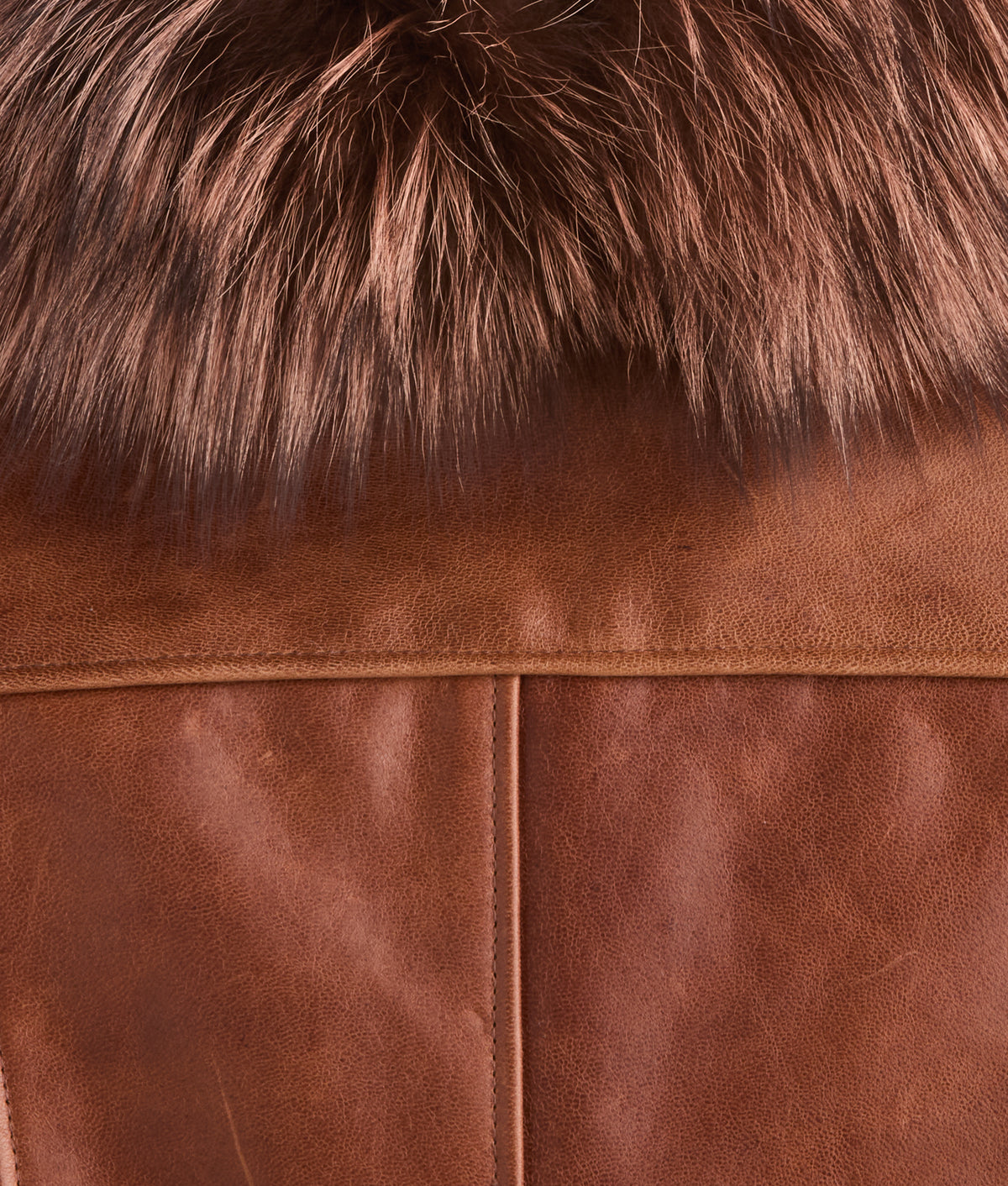 Annie Leather Jacket With Fox :: Brown 10