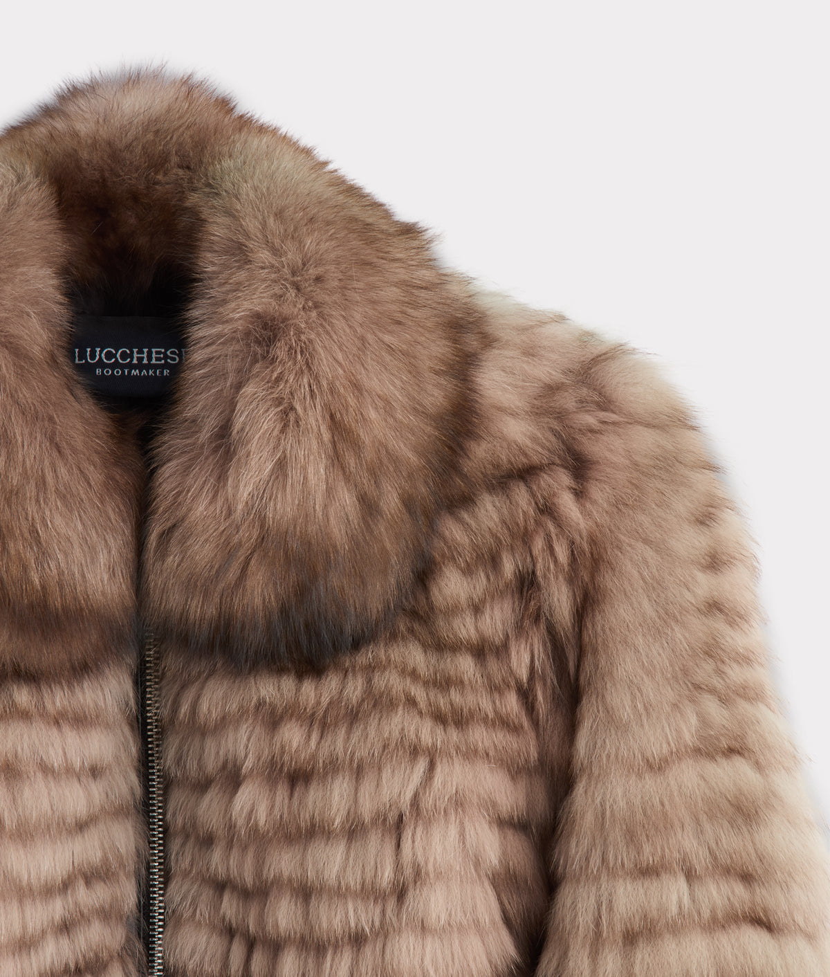 Amelia Fur Bomber Jacket :: Stone 4