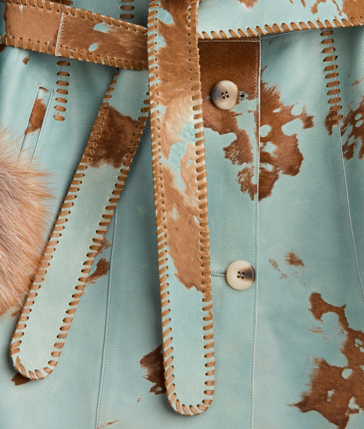 Calista Coat :: Turquoise/Brown 8