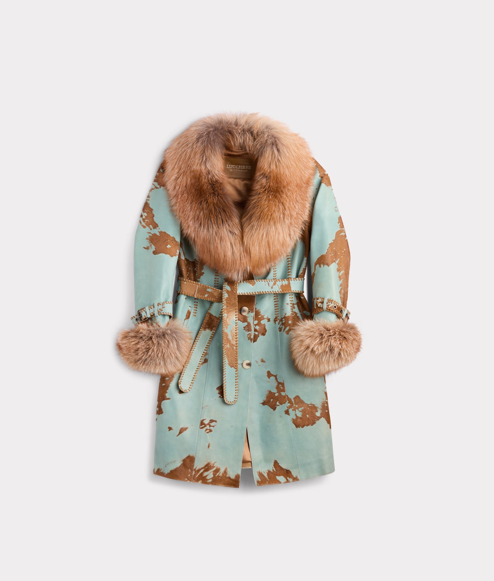 Calista Coat :: Turquoise/Brown