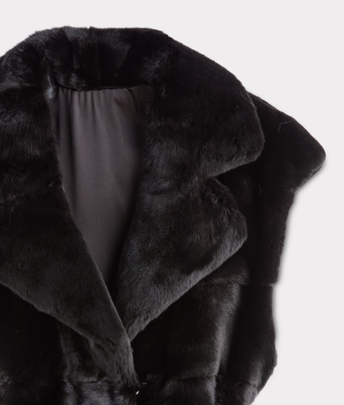 Andrea Sleeveless Fur Coat :: Black 4