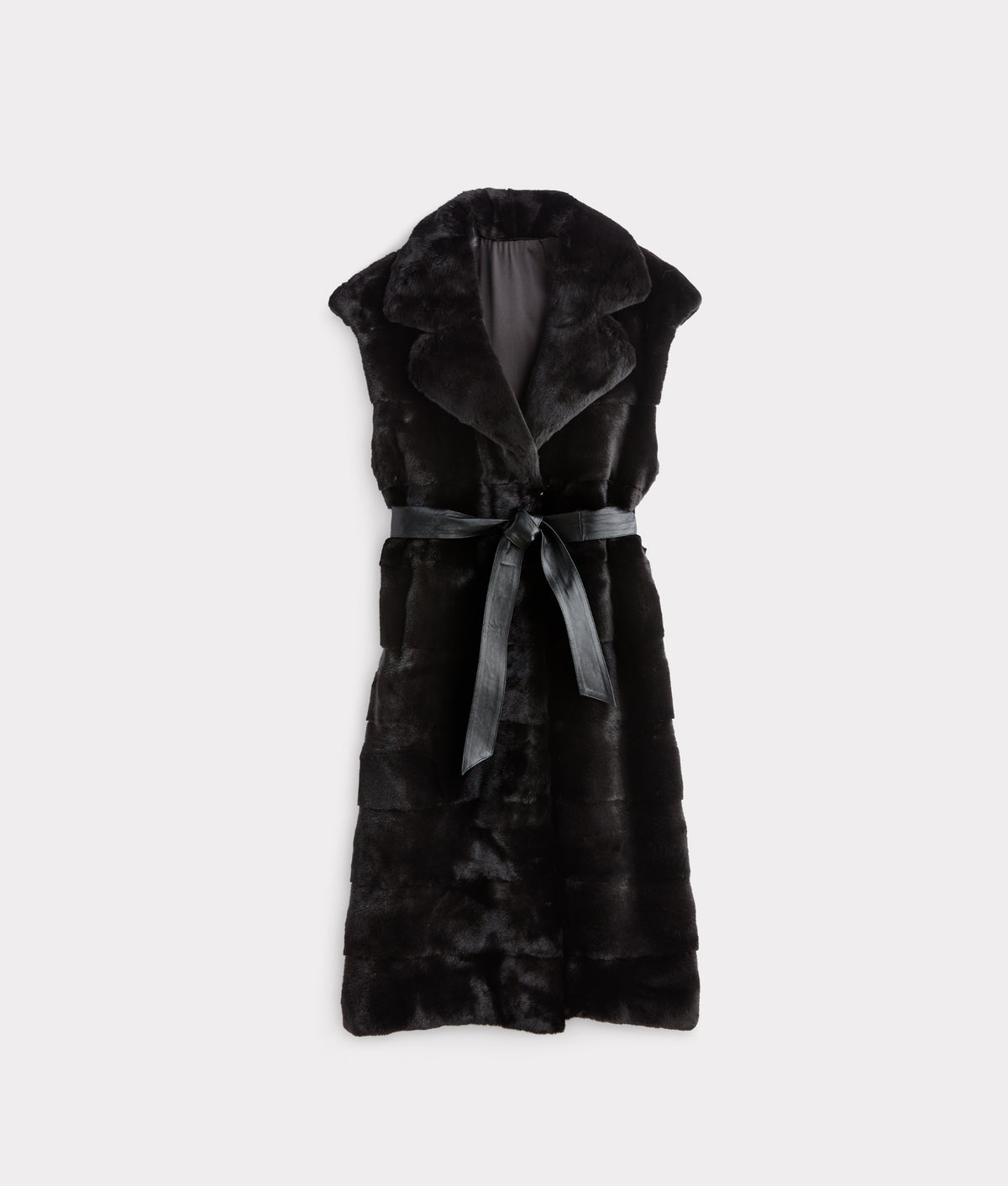 Andrea Sleeveless Fur Coat :: Black 1