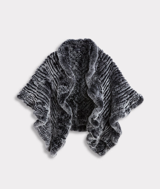 Ashley Fur Poncho :: Black