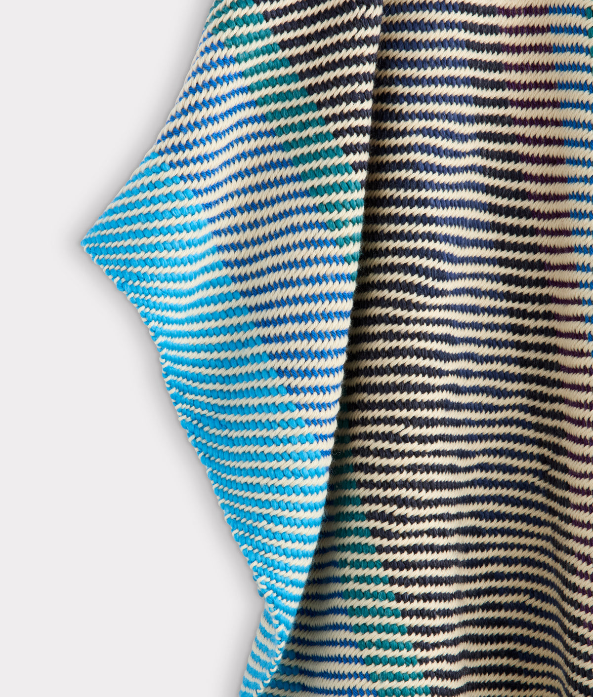 Aline Fringe Cape :: Striped Blue 6