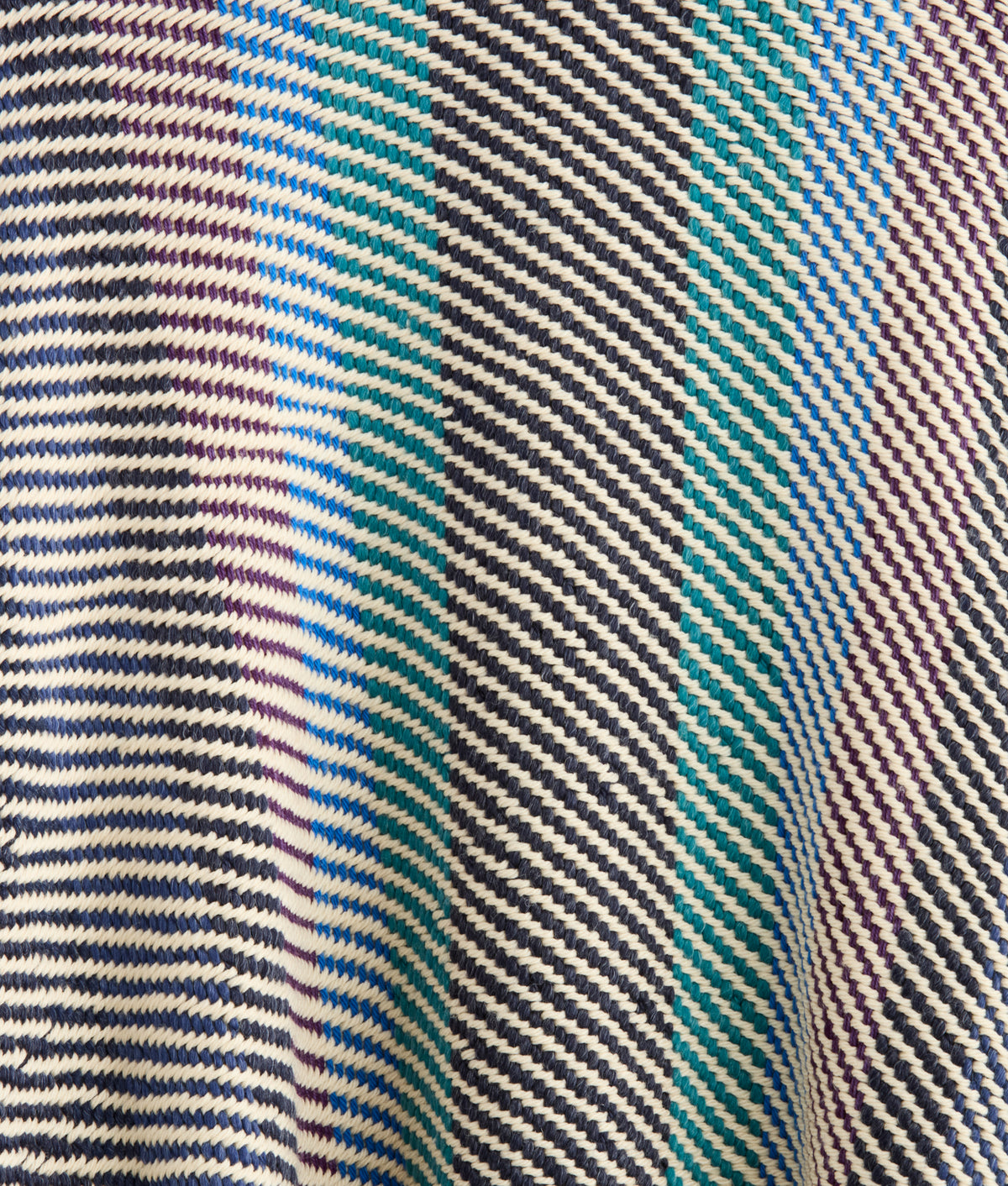 Aline Fringe Cape :: Striped Blue 10