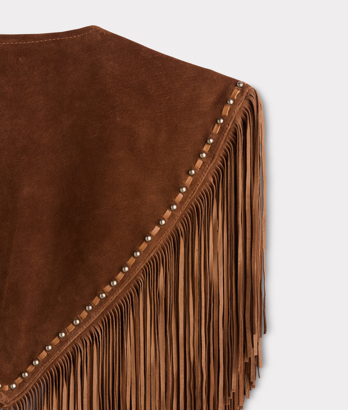 Sheila Beaded Fringe Cape :: Brown 4