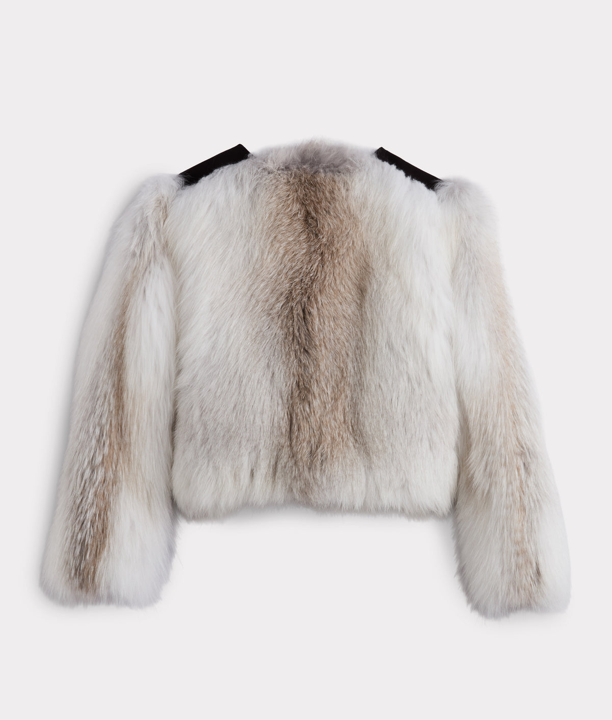Francesca Feathered Fox Jacket :: White/Black 3