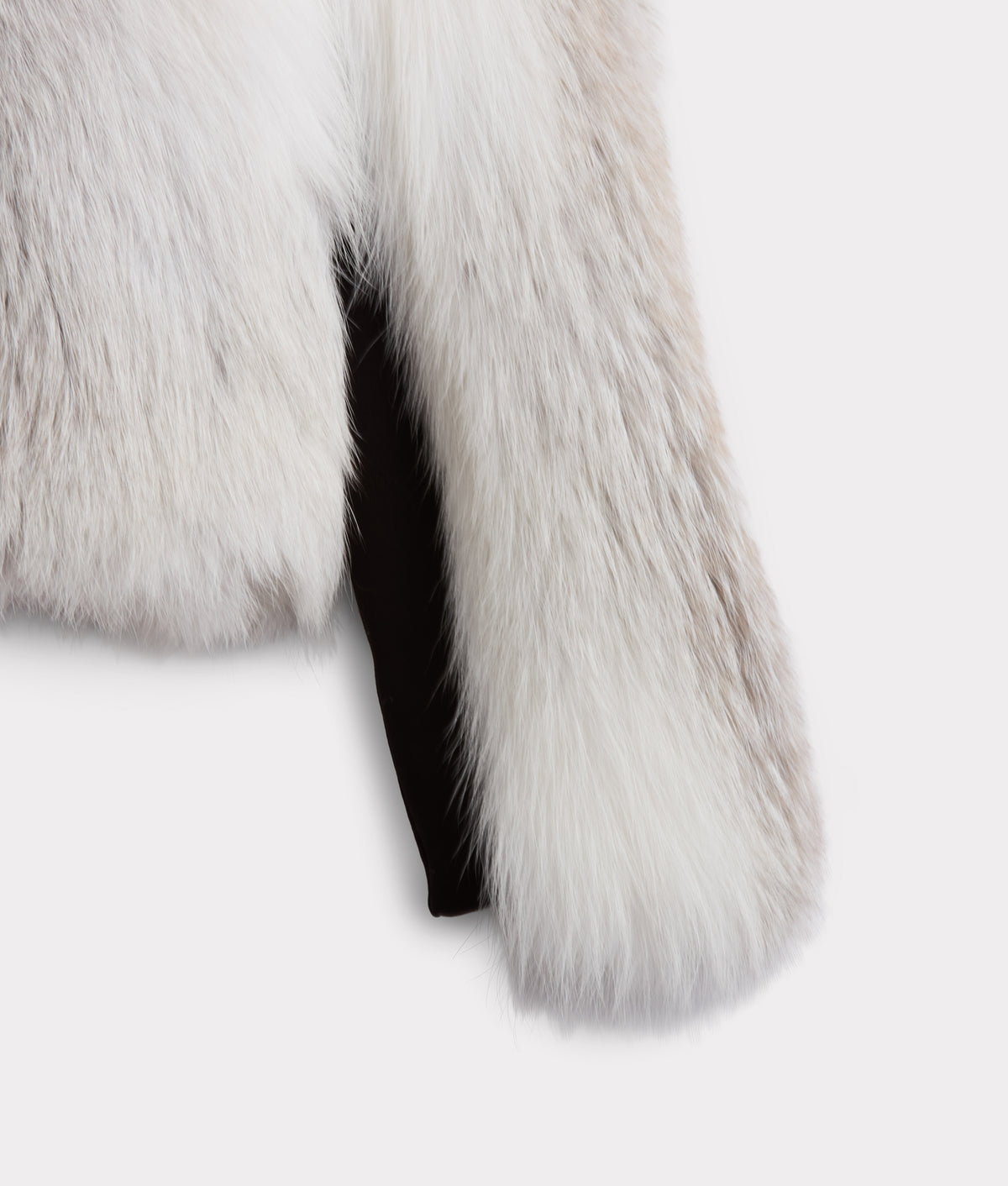 Francesca Feathered Fox Jacket :: White/Black 4