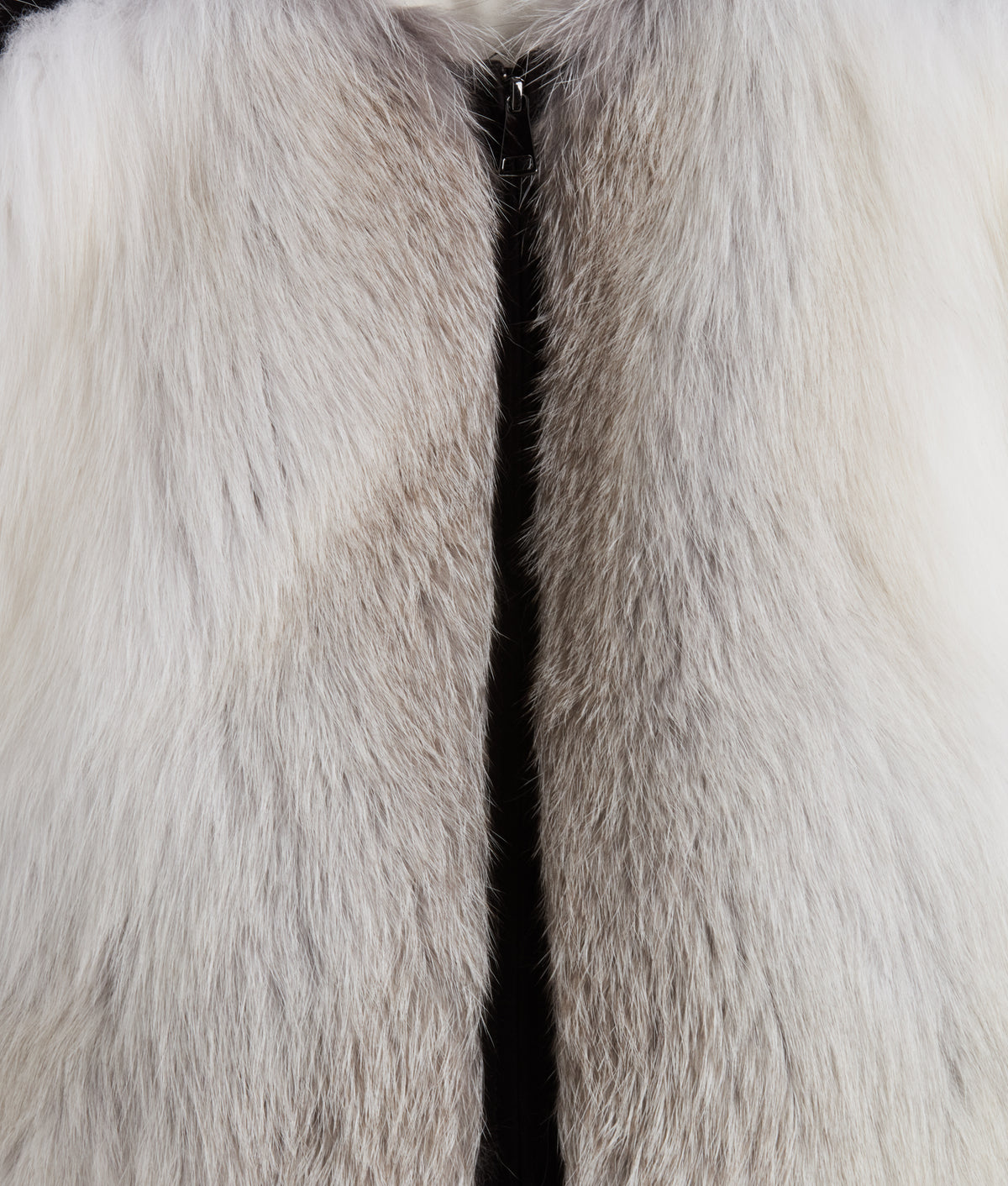 Francesca Feathered Fox Jacket :: White/Black 7
