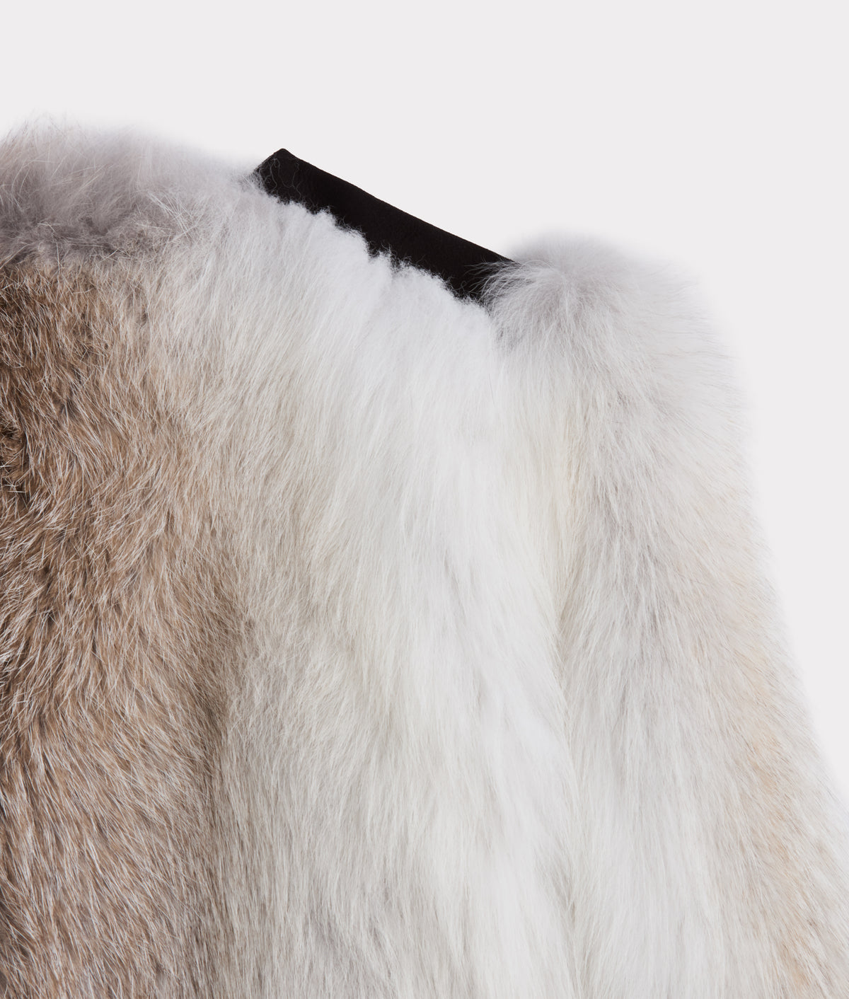 Francesca Feathered Fox Jacket :: White/Black 9