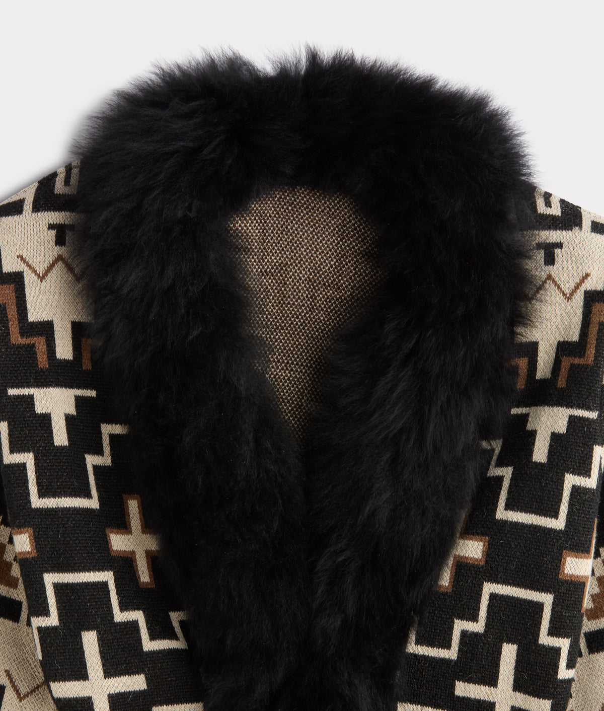Sweater 3/4 With Fur :: Black/White 5