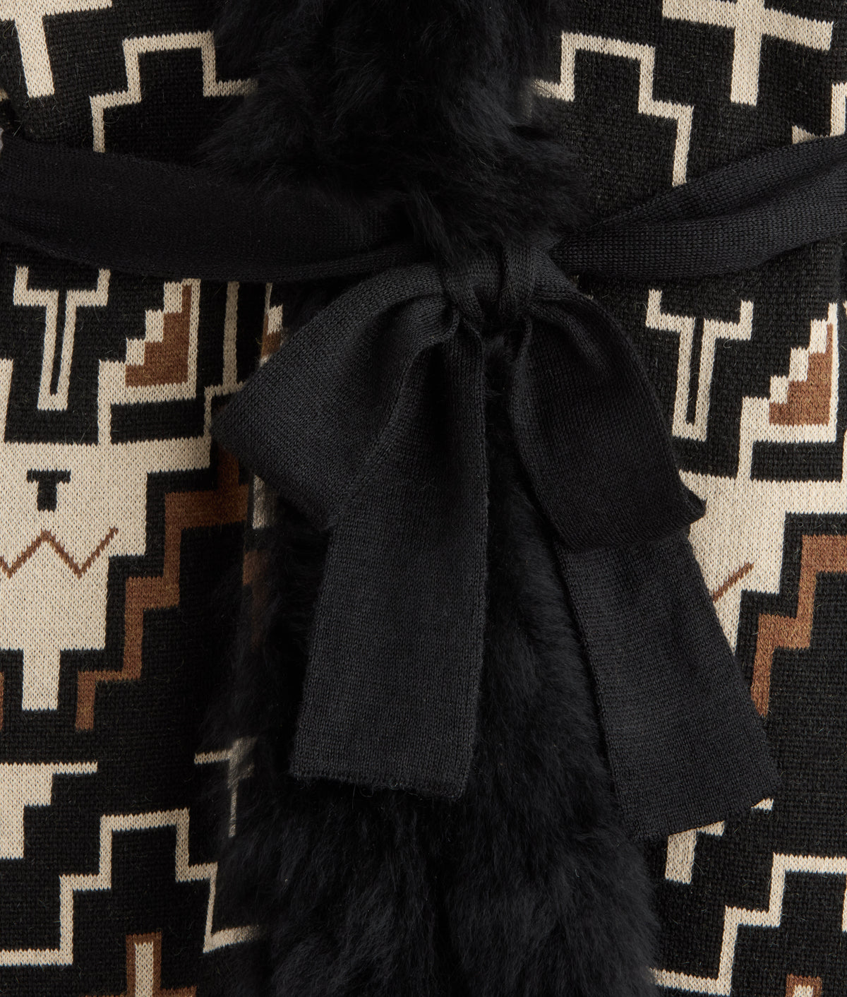 Sweater 3/4 With Fur :: Black/White 8