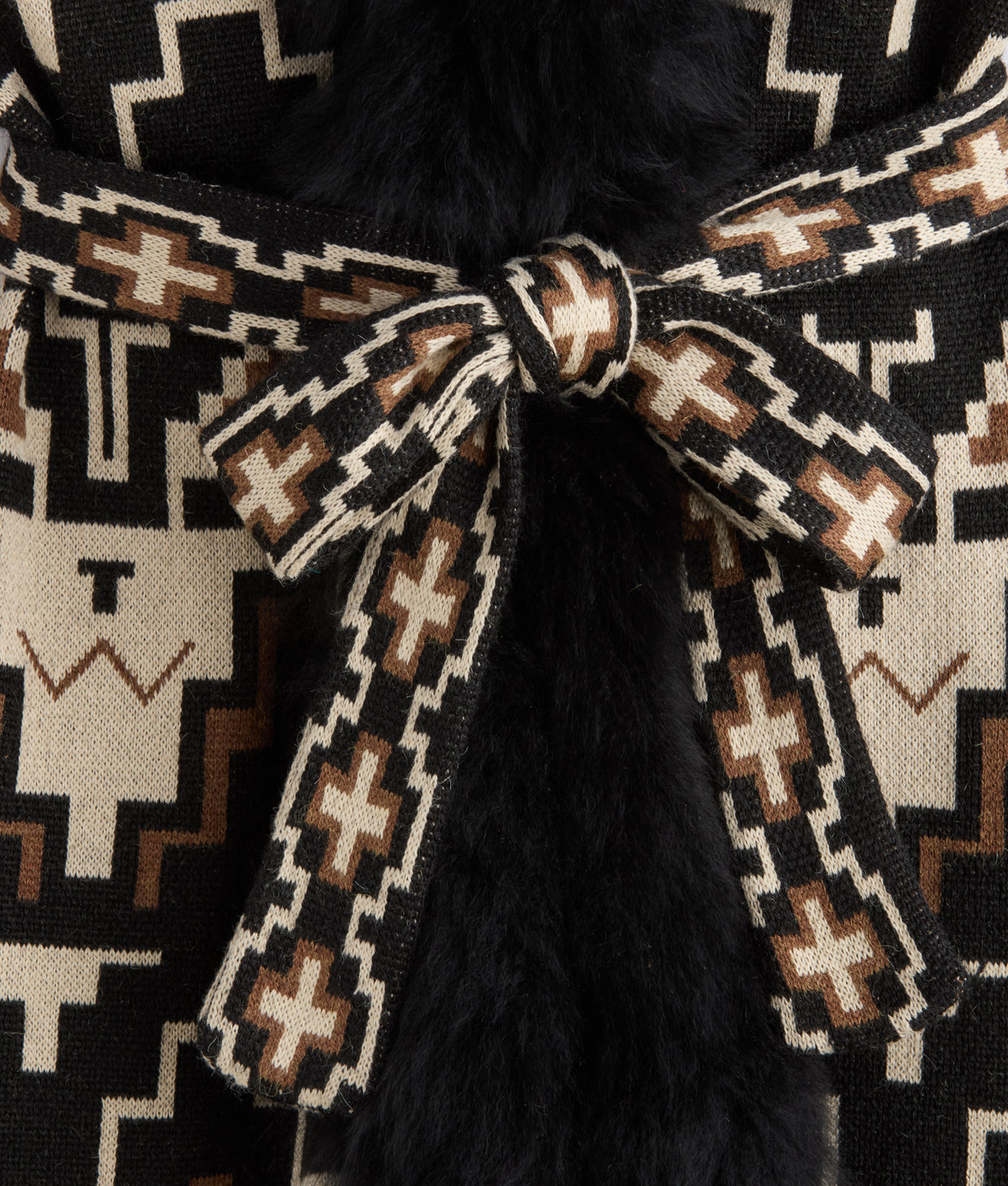 Sweater 3/4 With Fur :: Black/White 6