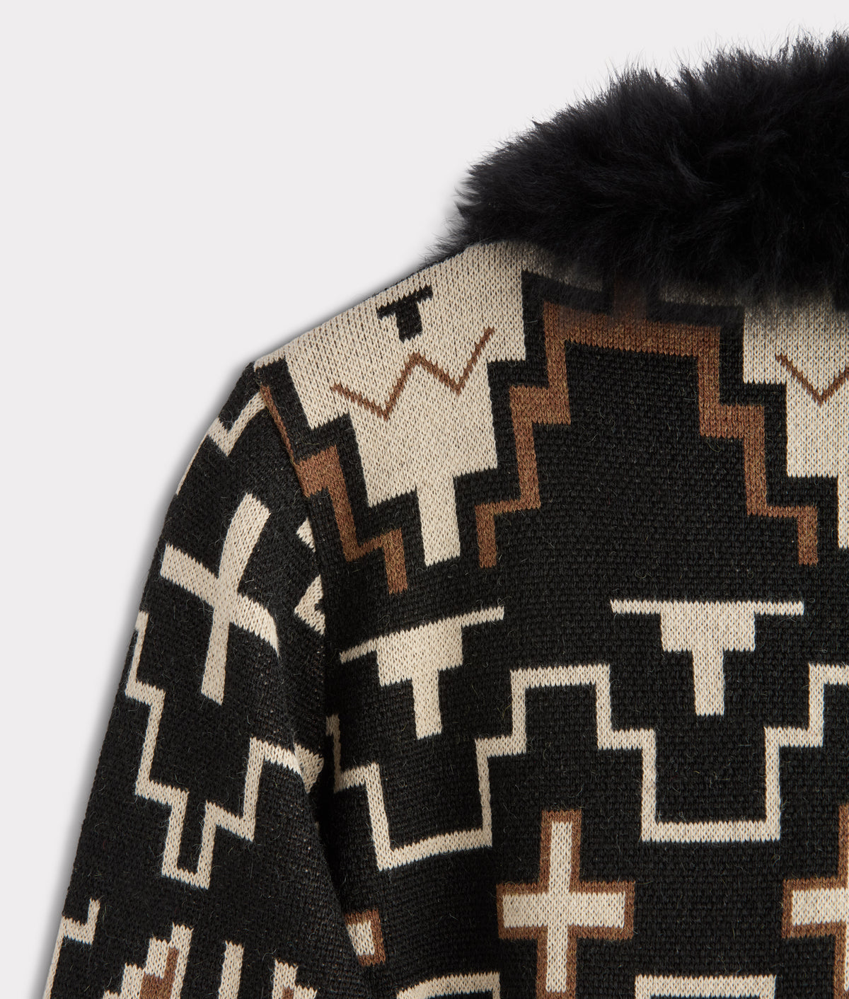 Sweater 3/4 With Fur :: Black/White 12