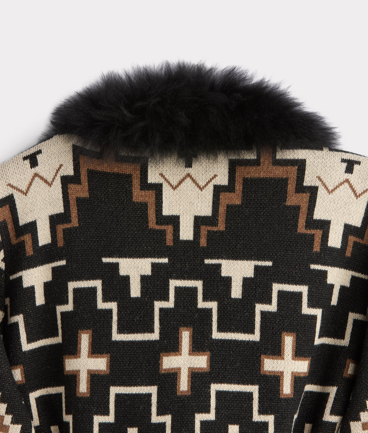 Sweater 3/4 With Fur :: Black/White 13