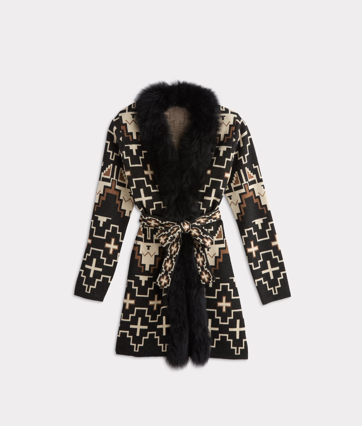 Sweater 3/4 With Fur :: Black/White 7