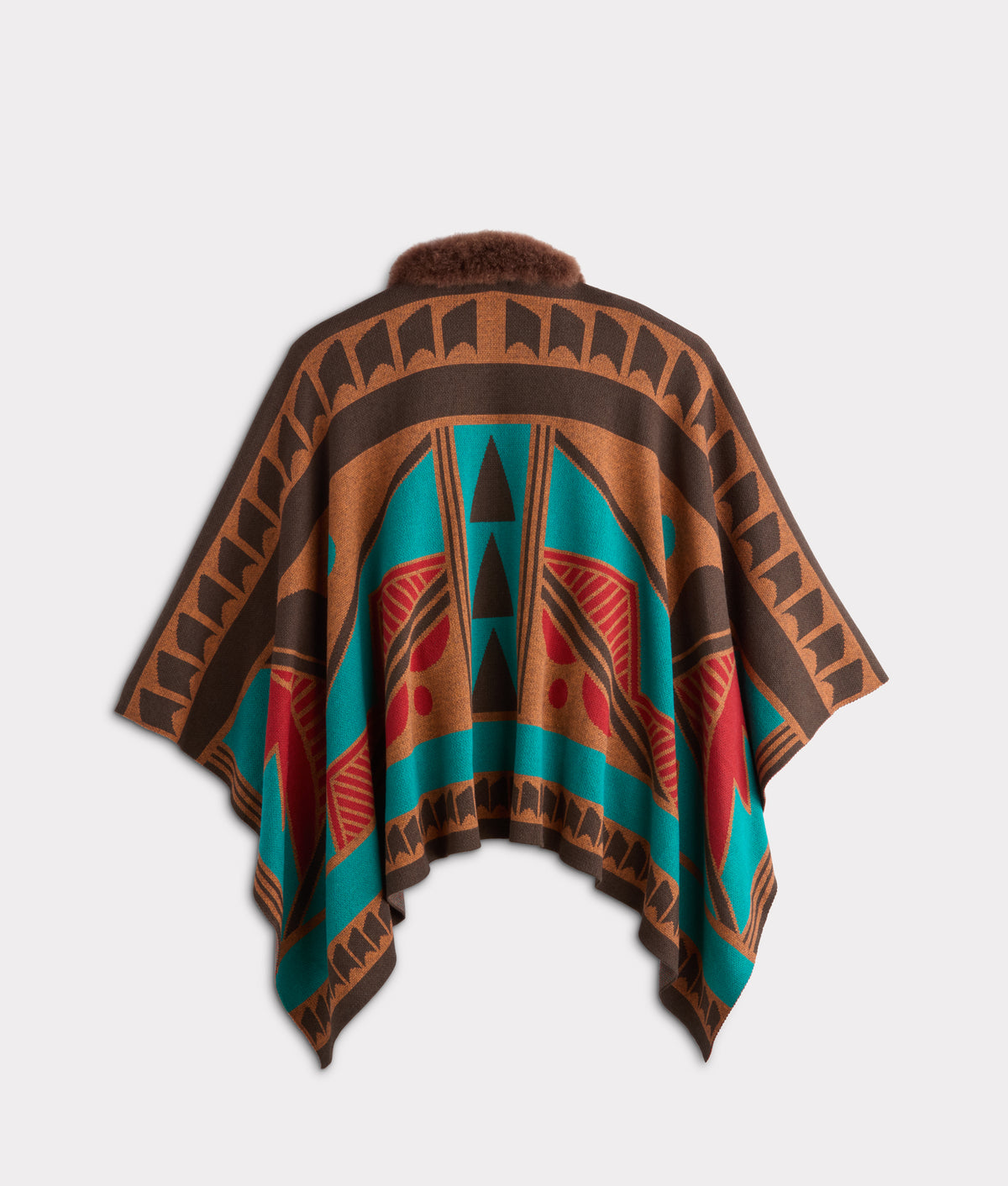 Alpaca Cape With Fur :: Multi 3