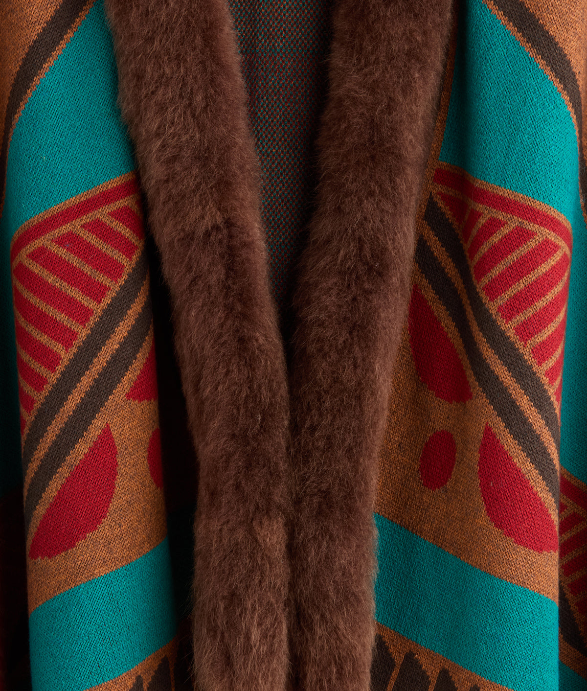 Alpaca Cape With Fur :: Multi 5