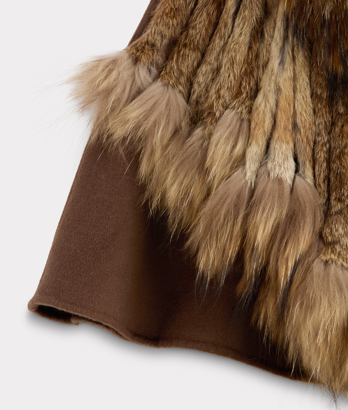 Kimberly Cashmere With Raccoon Fringed Cape :: Natural 8