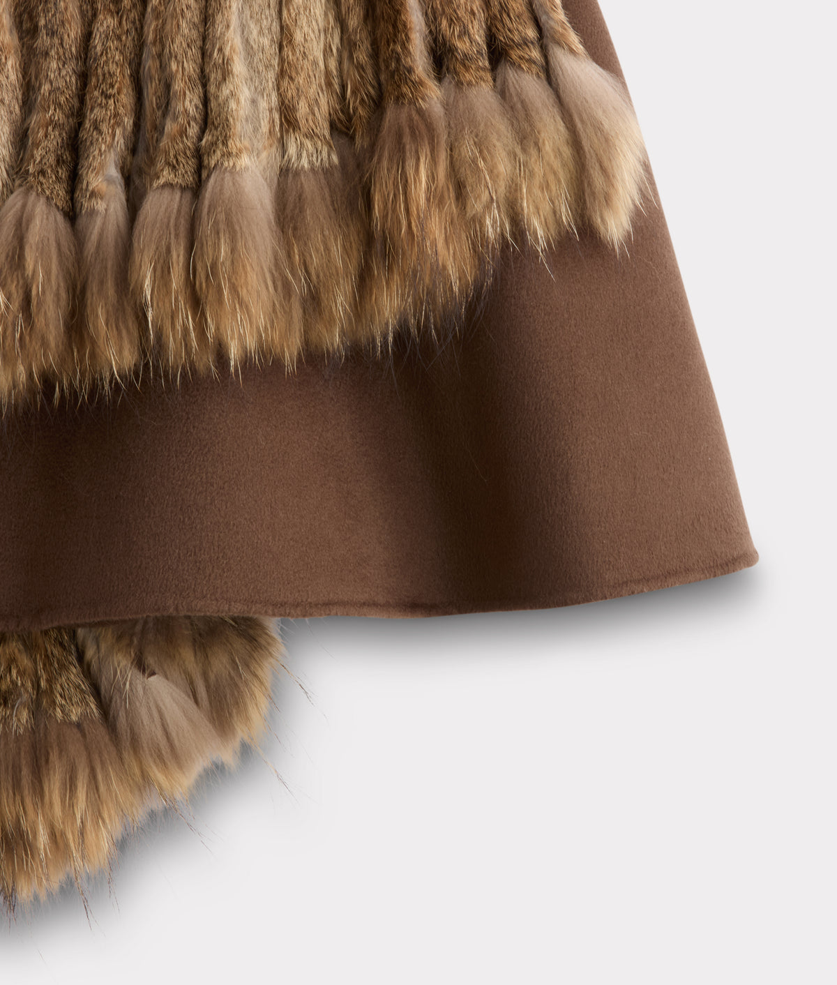 Kimberly Cashmere With Raccoon Fringed Cape :: Natural 4