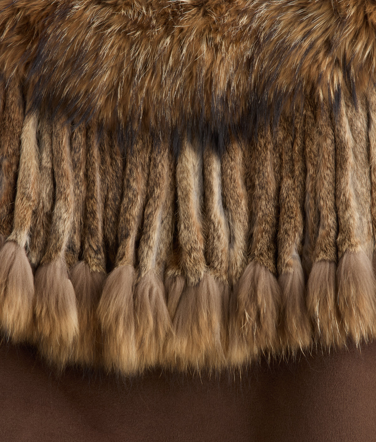 Kimberly Cashmere With Raccoon Fringed Cape :: Natural 11