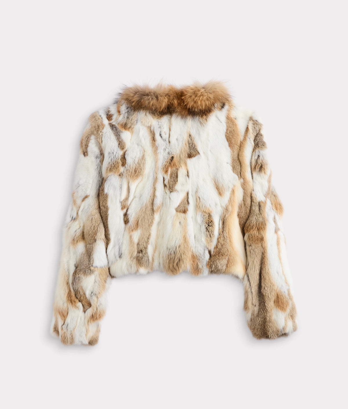 Bryn Rabbit Pieced Jacket With Raccoon Tuxedo :: Natural 6