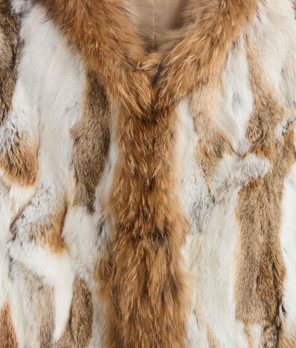 Bryn Rabbit Pieced Jacket With Raccoon Tuxedo :: Natural 9