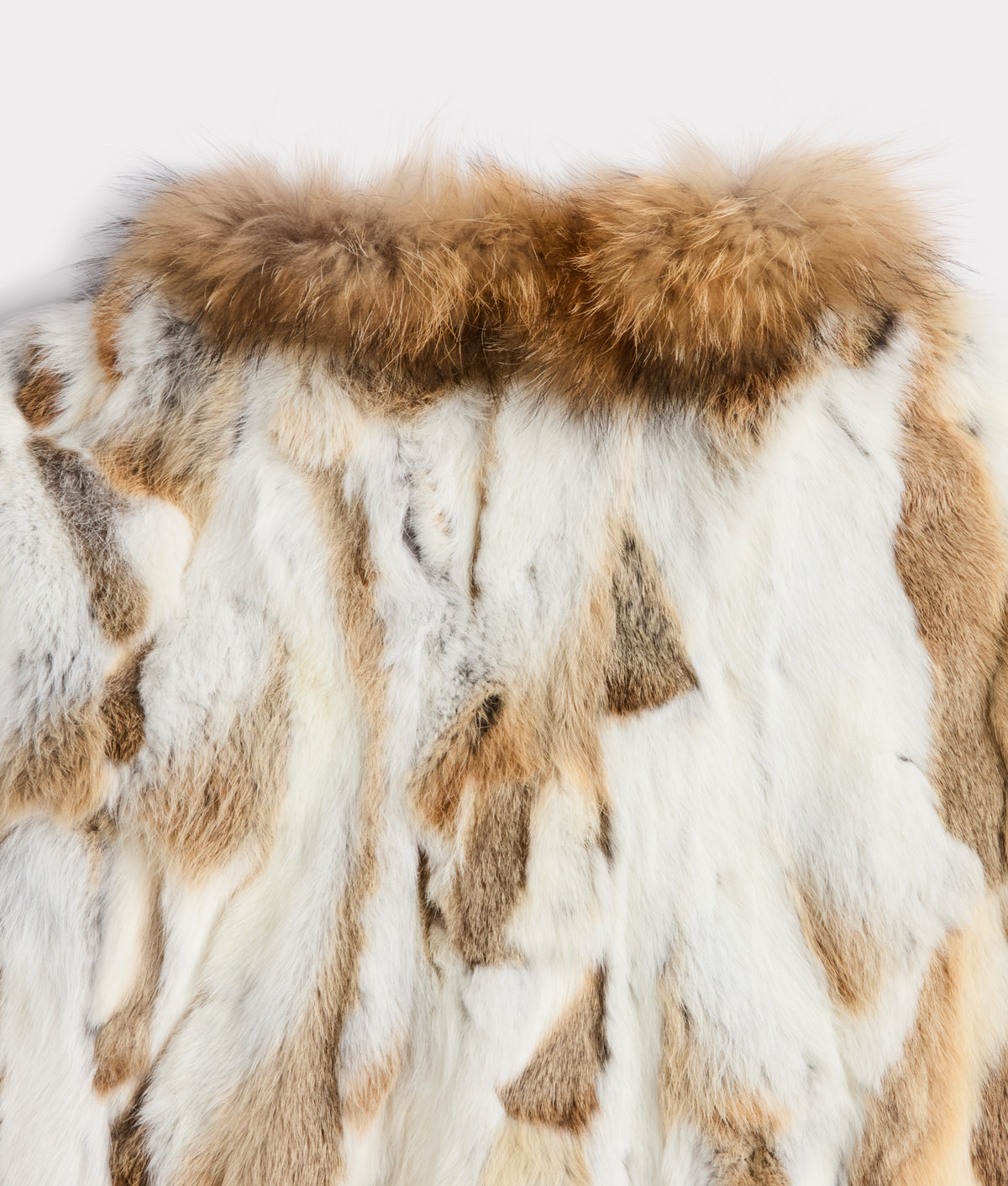 Bryn Rabbit Pieced Jacket With Raccoon Tuxedo :: Natural 14