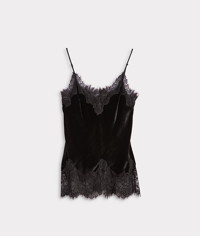Darlene Velvet Lace Cami :: Black 1