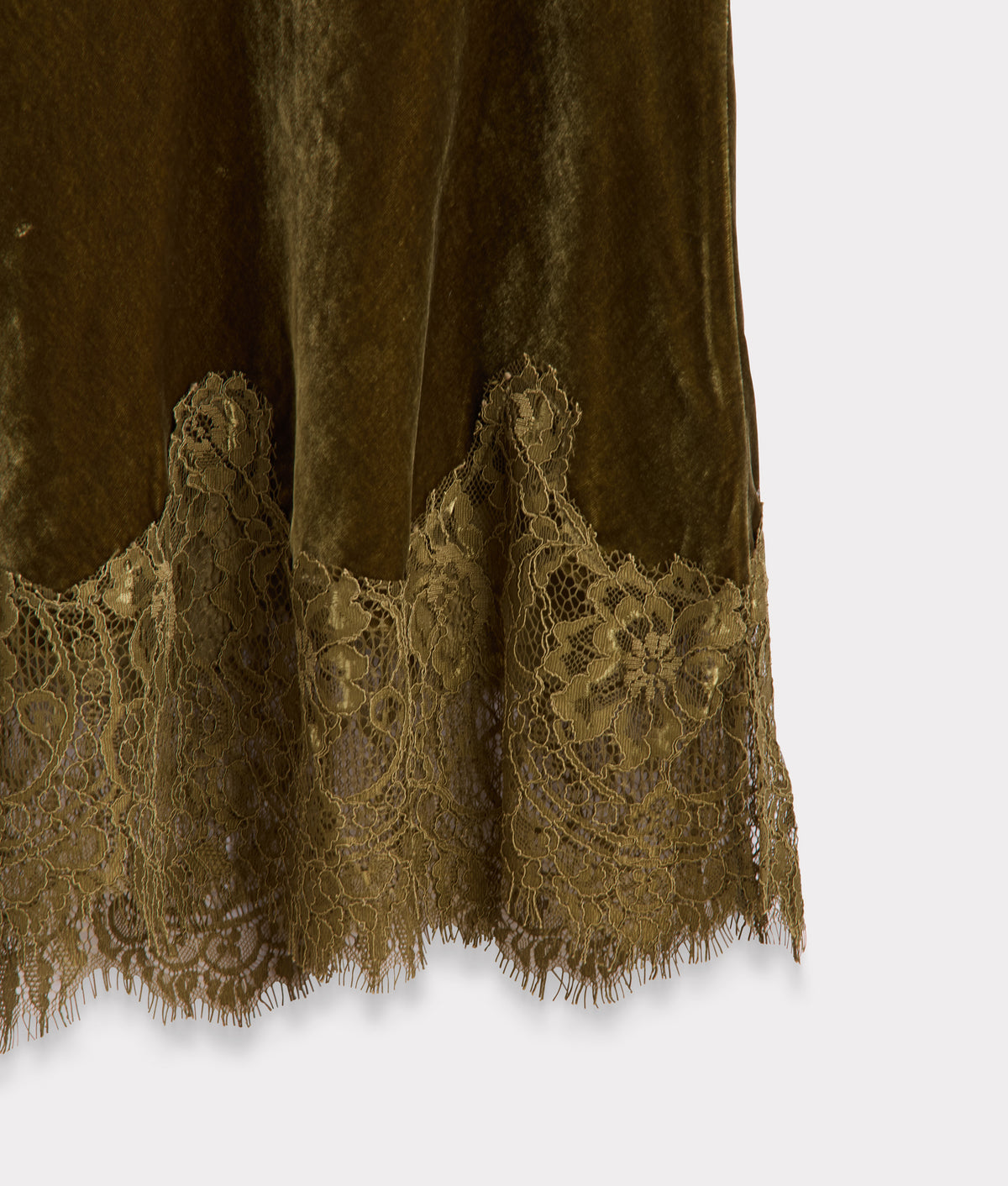 Darlene Velvet Lace Cami :: Olive 5