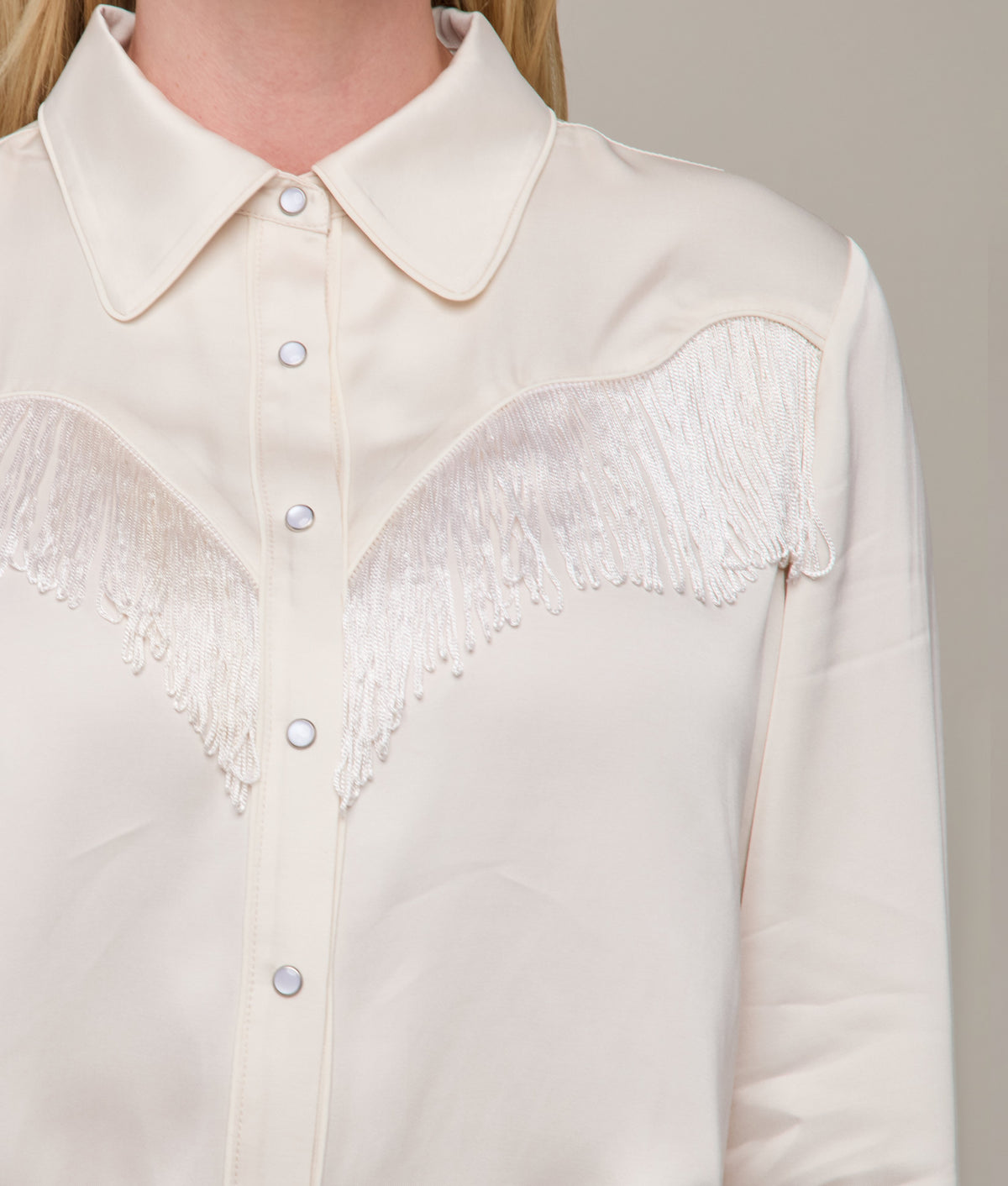 Mary Jane Fringe Blouse :: Oatmeal 5