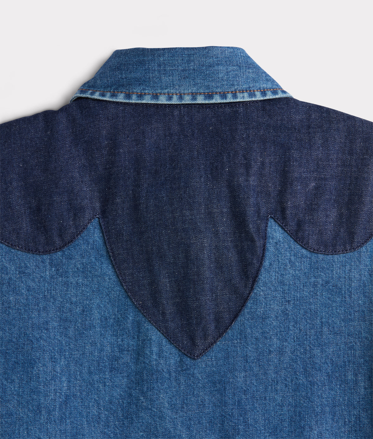 Rebekah Leather Yoke Denim Shirt :: Denim 8