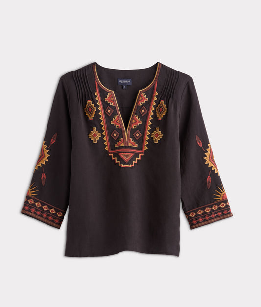 Tala Embroidered Shirt :: Black
