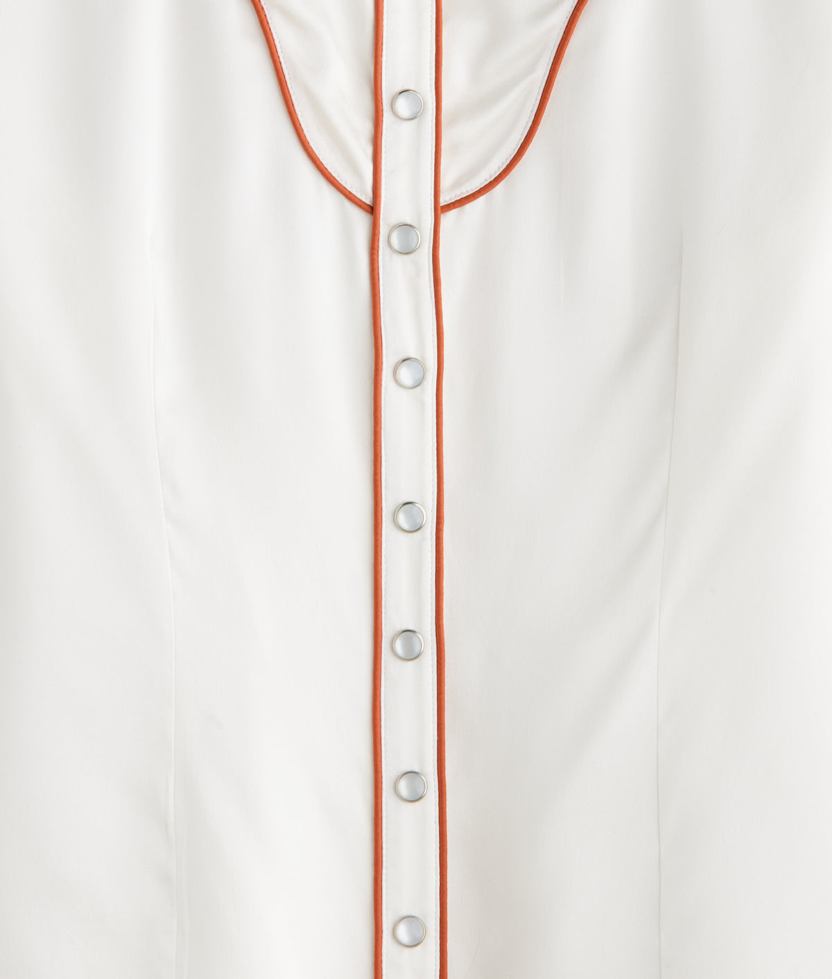 Piped Western Snap Blouse :: Off White 6