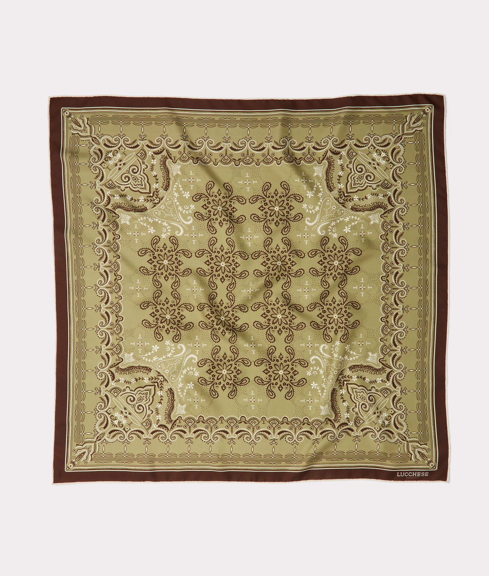 Mirrored L Silk Scarf :: Olive product image