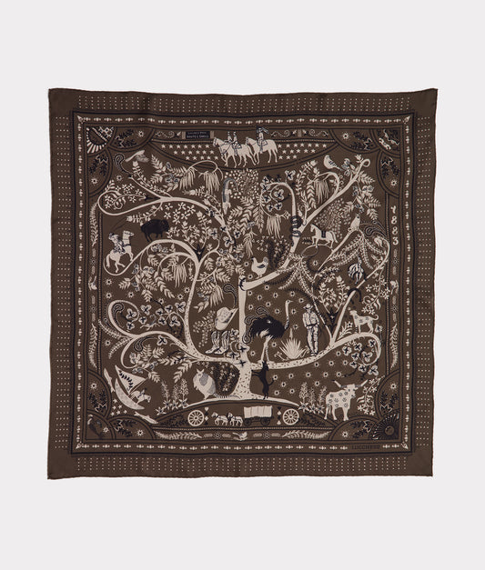 Roots Silk Scarf :: Grey