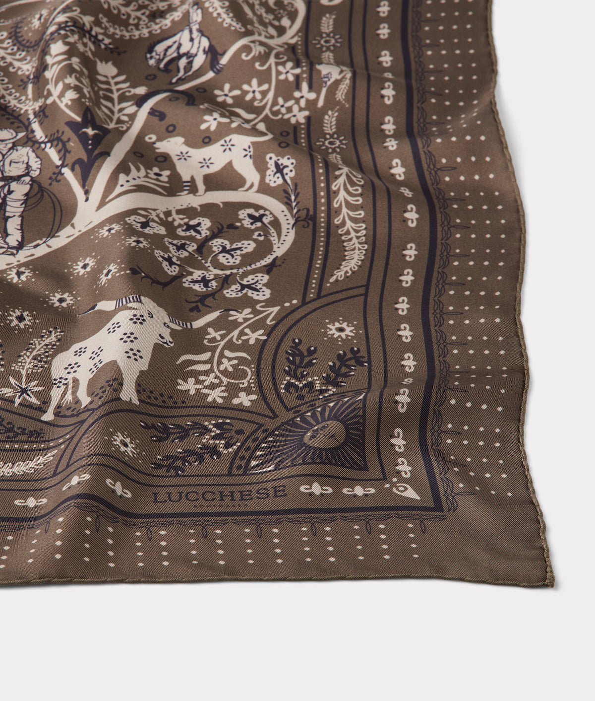 Roots Silk Scarf :: Olive 3