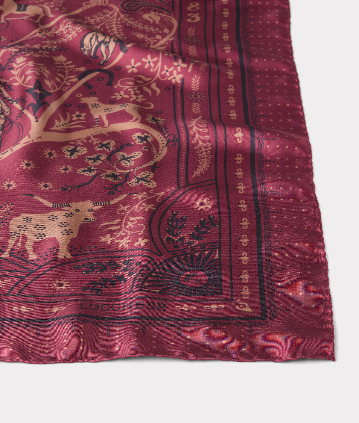 Roots Silk Scarf :: Burgundy 3