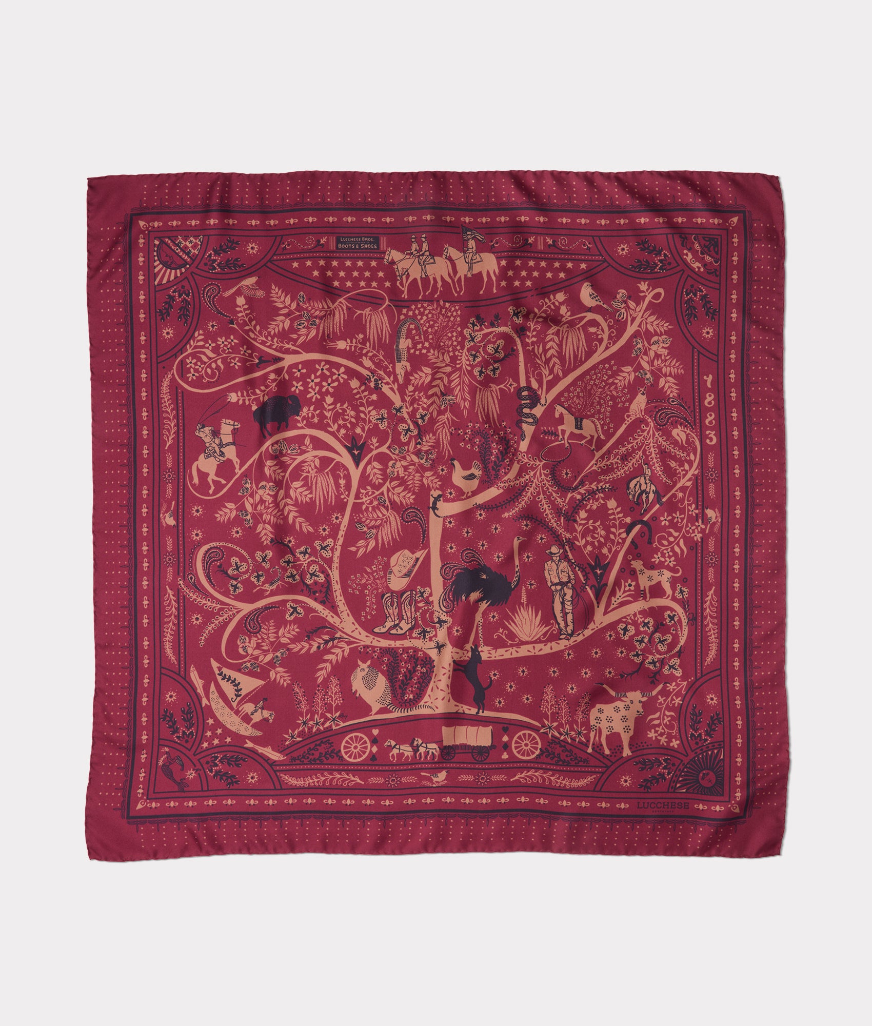 Roots Silk Scarf :: Burgundy product image