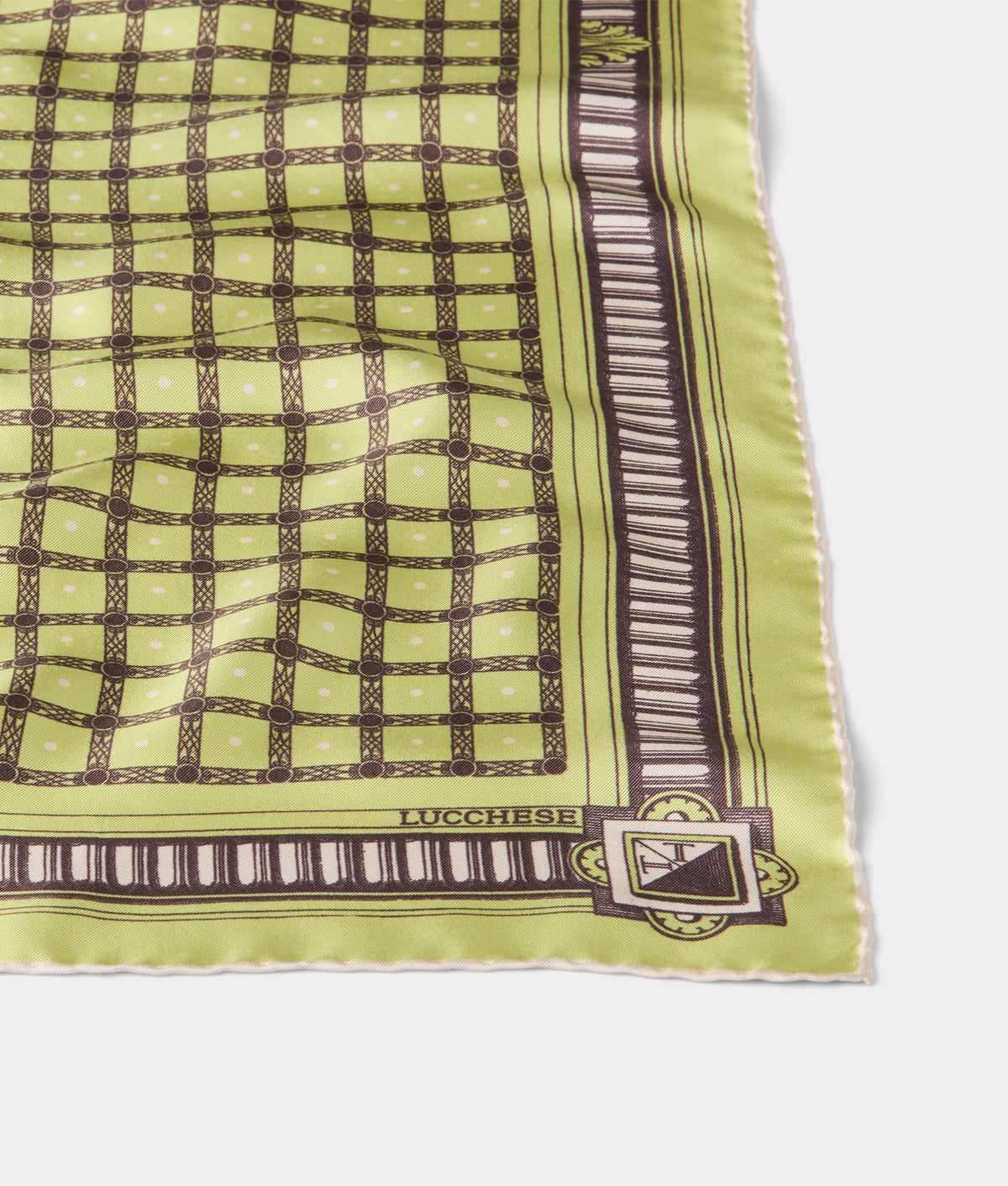 Mesa Grid Silk Scarf :: Olive 3