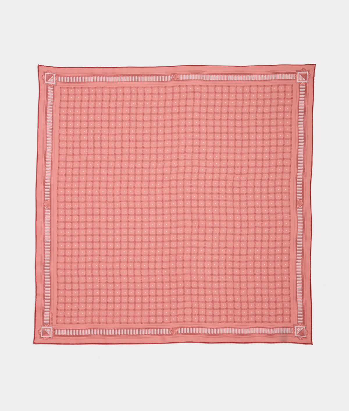 Mesa Grid Silk Scarf :: Coral 1