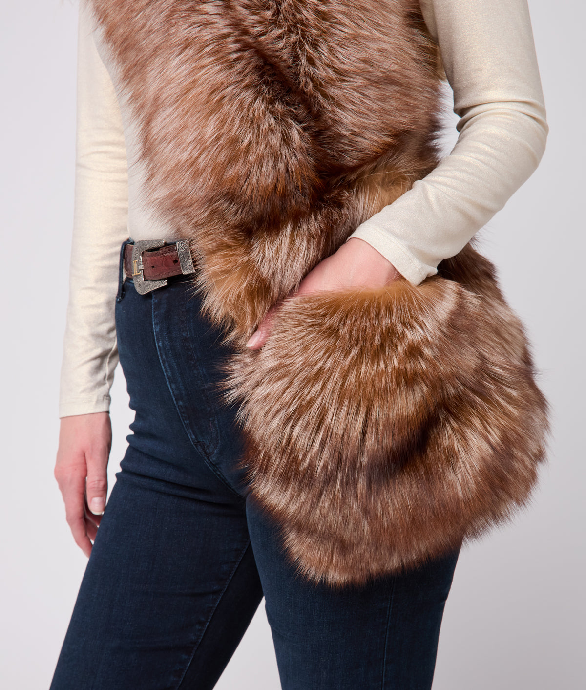 Pelliccia Handwarmer Scarf :: Brown 4